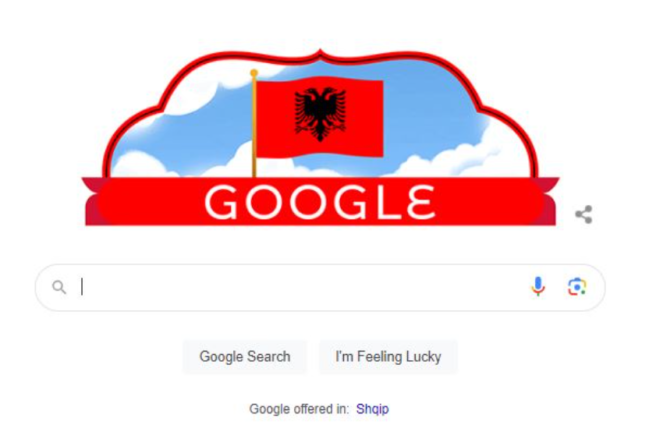 Google vishet kuq e zi, uron shqiptarët për 111-vjetorin e Pavarësisë