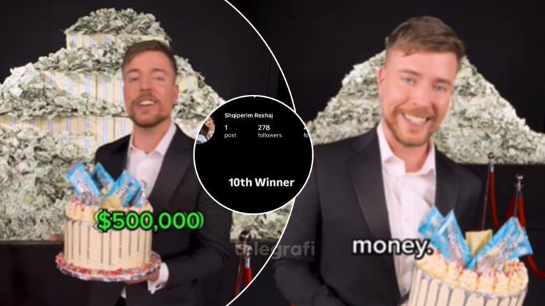 MrBeast dhuroi 500 mijë euro për 10 ndjekës – fituesi i dhjetë del nga Kosova